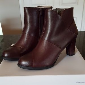 Burgundy booties